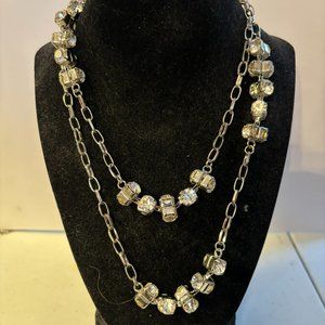 Beautiful Silver link Rhinestone Crystal Necklace